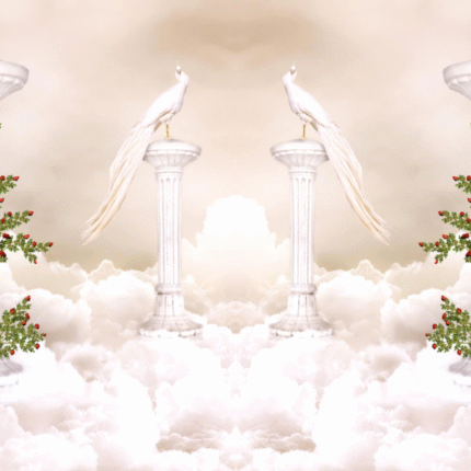 DSS Print  Heavenly Pillars & Peacocks Pattern Self Adhesive Wall Grain Textured Wallpaper (41cm x 244cm, Multicolor) (Copy)